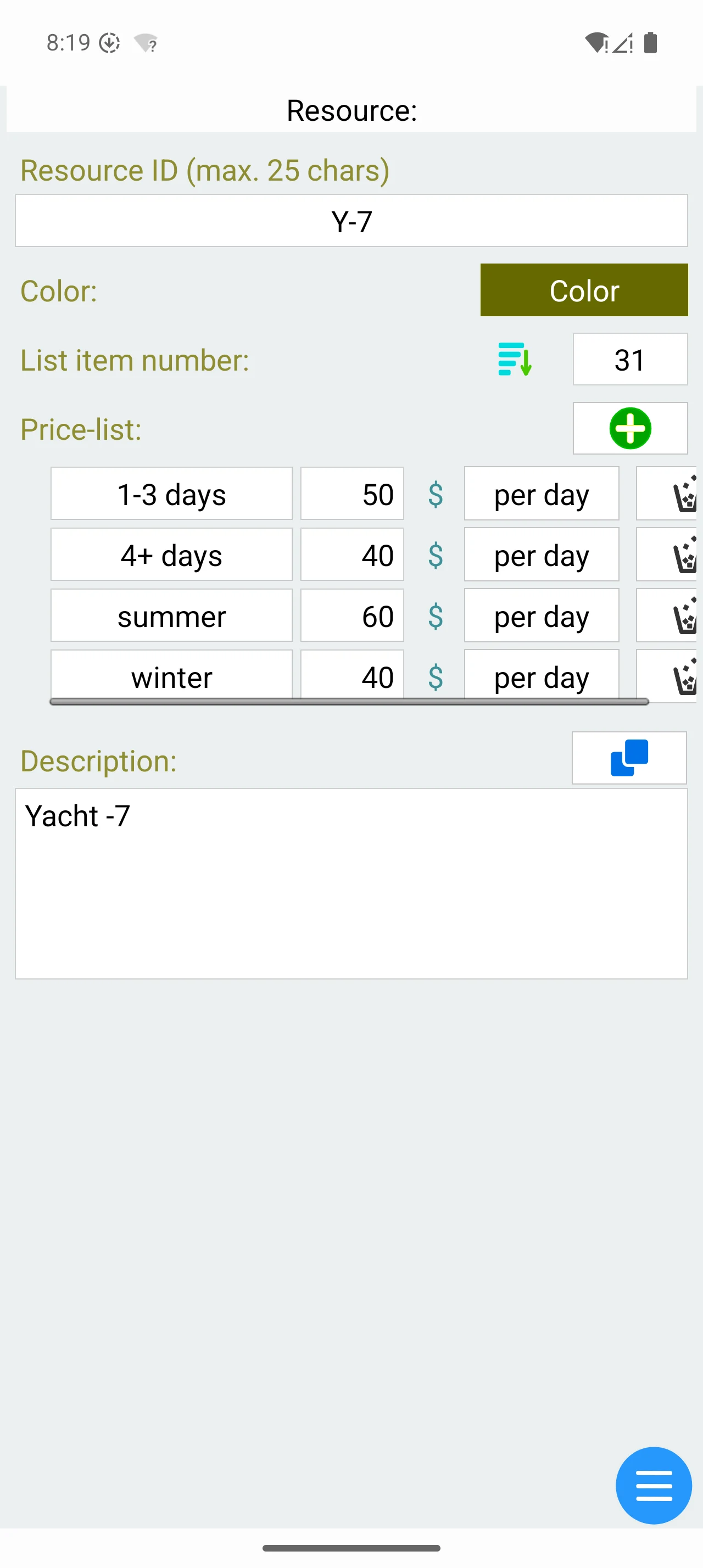 Customer Booking Manager Lt. screenshot
