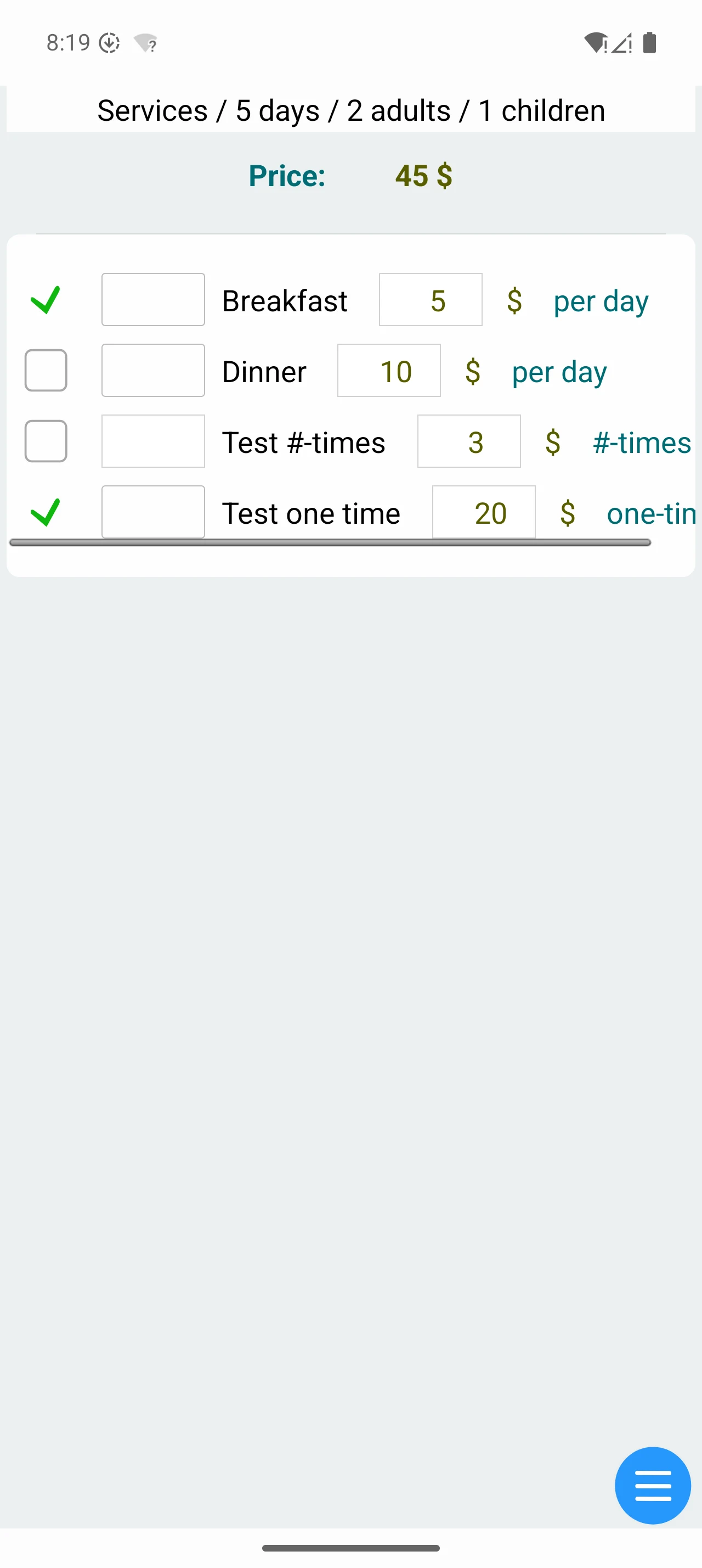 Customer Booking Manager Lt. screenshot